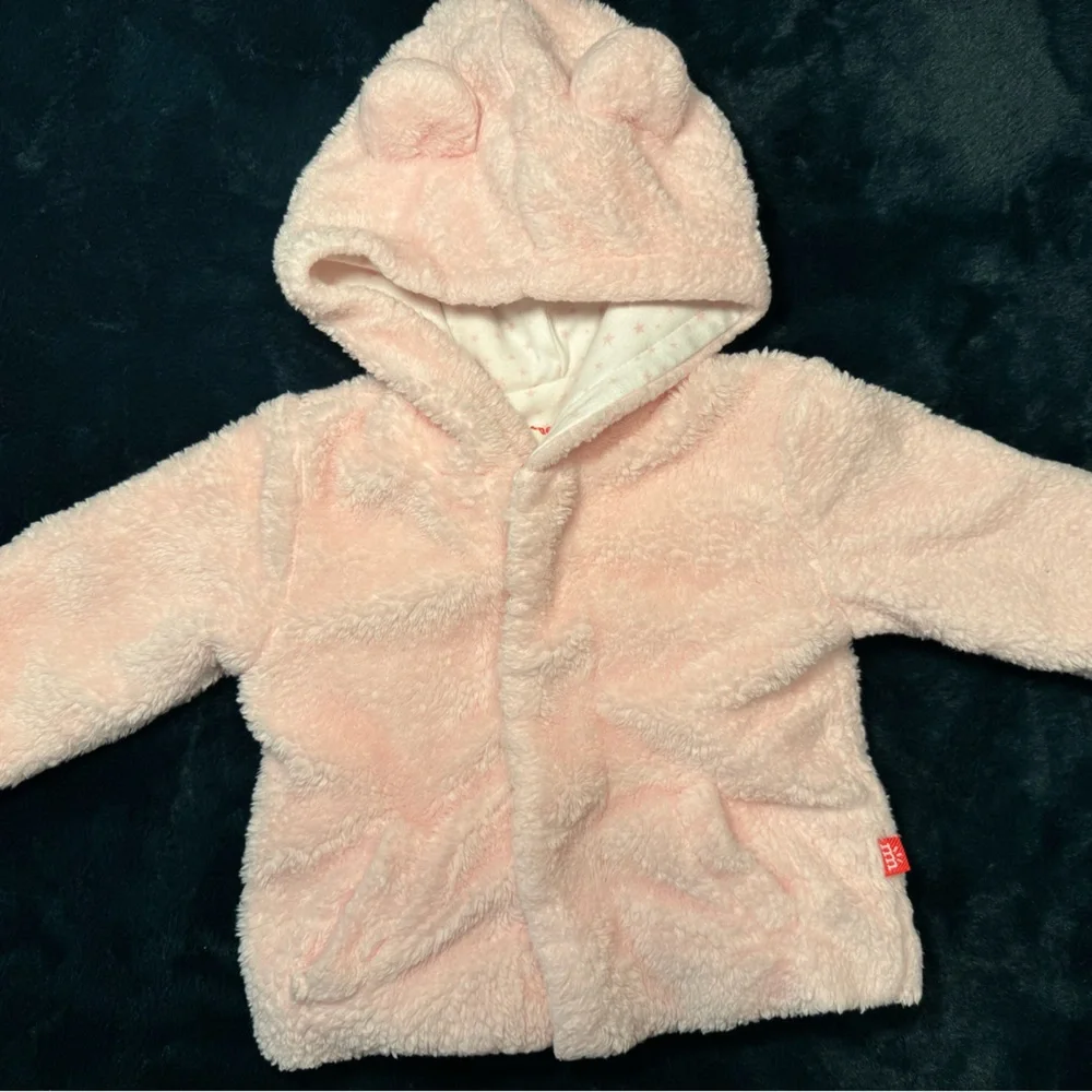 Magnetic Me Baby Girls 0-6 months Pink Blossom Minky Jacket 100% cotton lining